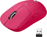 Logitech G PRO X SUPERLIGHT Draadloze Gaming-Muis, Lichtgewicht 63g, HERO 25K Sensor, 25.600 DPI, 5 Programmeerbare Knoppen, Lange Batterijduur, On-Board Geheugen, Voor Esports, PC / Mac - Magenta