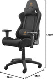 DELTACO Gaming stoel Racing - PC gamingstoel - bureaustoel (nylon, armleuning, ergonomisch, in hoogte verstelbaar, nekkussen, ergonomisch), 69 x 66 x 123-132 cm