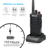 Retevis RT29 walkie talkie, heavy duty bidirectionele radio's, IP67 waterdicht, 3200mAh batterij, alarm, lange afstand walkie talkies voor volwassenen bouwplaats (zwart, 2 stuks)