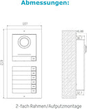 MATHFEL 2 familiehuis 2-draads IP video intercomsysteem, inbouw-deurstation IP65, 7 inch monitor, HD-camera 170°, deuropener-functie, foto-/videogeheugen, kleur: 2 x 7 inch monitor + 1 x camera