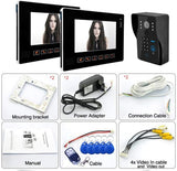 YLXD Video Deurbel, Video Intercom Deurbel 7 "Monitor - Camera Video Deurtelefoon Kit 1-Metaal-Camera 1-Monitor Nachtzicht Touch-Knopscherm, Telefoonsysteem Visuele Intercom Deurbel