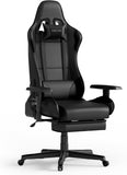 GAME HERO Winner X1 Gamingstoel Limited Edition - Met voetensteun, verstelbare rugleuning & armleuningen - Premium ergonomische bureaustoel voor gamers - Belastbaar tot 125kg - PU leer - Zwart