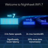 NETGEAR Nighthawk Tri-Band WiFi 7-router (RS600) – BE18000 WLAN-snelheid (tot 18 Gb/s) – 10 gig-aansluiting – dekking tot 250 m², 150 apparaten