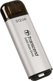 Transcend Draagbare SSD ESD300S 512GB USB Type-C 10 Gbit/s PS4/PS5-compatibel, zilver - TS512GESD300S