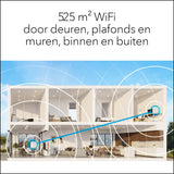 NETGEAR -RBK763S Orbi Whole Home Tri-band Mesh WiFi 6-systeem – Router met 1 satelliet-extender Dekking tot 350 m², 75 apparaten AX5400 tot 5,4 Gbps,Wit