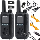 CRONOS Korte golf radio's walkietalkie model: Baofeng BF-T17, draadloze telefoon, set met zaklamp, 2 stuks, kleur: GEEL