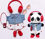 Geschikt voor 17CM Trendy Poppenkleding Broek Rok Bril Hoed Schoenen Oortelefoon Accessoires (Magic 7-delige Set [rood])