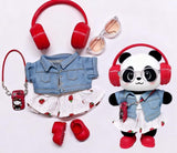 Geschikt voor 17CM Trendy Poppenkleding Broek Rok Bril Hoed Schoenen Oortelefoon Accessoires (Magic 7-delige Set [rood])