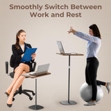 Mobiele statafel, laptopbureau met verstelbare hoogte van 46-120 cm, staande werkplek voor studio-werk, mobiele computertafel voor kantoor, bed, bank, zwart