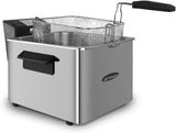 Orbegozo FDR80 Professionele friteuse, regelbare thermostaat, lichtindicatoren, oververhittingsbeveiliging, 3000 W, 8 liter, roestvrij staal