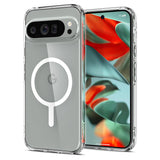 Spigen Ultra Hybrid OneTap Metal Ring MagFit Case voor Google Pixel 9 Pro XL [Made for Google] hoesje Compatibel met MagSafe magnetische case -Wit