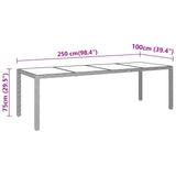 Tidyard 11-delige tuineetgroep, terrasmeubelset voor 10 personen, zitgroep terras, eettafel met tafelblad van gehard glas en stoelen met hoge rugleuning, met zitting en rugkussens, tuinmeubelset, zwart