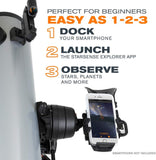 Celestron 22461 StarSense Explore DX 130 Newtoniaanse reflectortelescoop met smartphone-apptechnologie - inclusief twee oculairs, telefoondock en in hoogte verstelbaar statief, Zwart