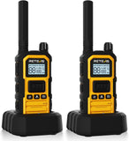 Retevis RB648P Walkie-Talkie Lange Afstand, IP67 Waterdichte Tweewegradio, Eenvoudig Koppelen, 2000 mAh, Handheld Portofoon Oplaadbaar voor Bouwplaatsen (Geel, 2 Stuks)