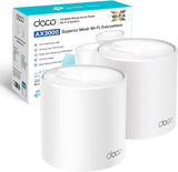 TP-Link Deco X50 AX3000 AI-aangedreven mesh Wi-Fi 6-systeem, dual-band met gigabit-poorten, dekking tot 4.500 ft2, sluit maximaal 150 apparaten, 1 GHz Dual-Core CPU, HomeShield-beveiliging, Pack van 2