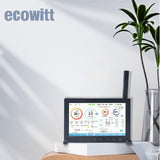 ECOWITT HP2561 Weerstation met buitensensor, draadloos, 7-in-1 wifi, op zonne-energie werkende weerstations met bewakingssysteem op afstand, weersvoorspelling, 7-inch TFT-scherm voor Garden Home