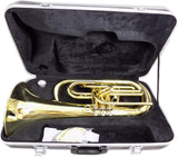 Studententrompet Bb Marching Euphonium Muziekinstrumenten met Koffer en Mondstuk Geel Messing Body Lacquer Finishes Messing Trompet