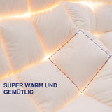 Uniency Donsdekbed 200 x 200 cm, warm 100% katoen, dekbed 200 x 200 cm, dons en veren donsdekbed het hele jaar, veerdekbed, vulgewicht: 1600 g. |Ökotex en RDS