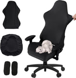 Gamingstoelhoes, 4 stuks, bureaustoel met armleuningen/stoelrug, stoelbekleding, bureaustoel, voor computerstoelen, Dx racing, pc-stoelbekleding, geen stoel, zwart OxiMet