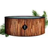 COCO SPA Bali Spa Inflatable Diameter 180 cm 1100 Litres Motor 2040 W for up to 6 People Massage 140 Jet Types Imitation Natural Wood