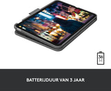 Logitech Slim Folio Toetsenbordhoes voor iPad (10e generatie) met geïntegreerd Draadloos Toetsenbord - UK Engels QWERTY indeling-Layout - Grijs