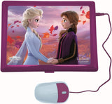 Lexibook JC598FZi1 Disney Frozen 2-educatieve en tweetalige laptop Frans/Engels meisjes speelgoed met 124 activiteiten om te leren, te spelen en muziek met Elsa & Anna, blauw/paars