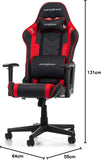 DXRacer (Het Origineel) Prince P132 Gamingstoel, Kunstleer, Zwart-Rood, Tot 185 cm