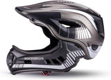 ROCKBROS Kinderhelm Geïntegreerde Fietshelm Kinderen Jeugd Integraalhelm met Afneembare Kinbescherming BMX MTB Downhill Helm S 48-53cm M 53-58cm