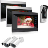 Draadloze deurbel 7 Inch Smart IP Video Deurtelefoon Intercom Systeem Nachtzicht Monitor Deurbel Camera 1200tvl Camera voor het Thuisschoolkantoor (Size : 3M1D 2CA)