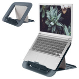 Leitz Verstelbare Laptopstandaard, Standaard voor Laptop, Compacte Laptophouder met 4 Hoogtes, Ergo Cosy Assortiment, Fluweel Grijs, 64260089