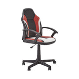 X-Rocker Saturn Gamingstoel met middellange rugleuning voor jongeren en jongeren, compacte en comfortabele draaistoel van PC, zwart/rood/wit