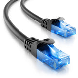 deleyCON 0,25m CAT.6 Ethernet Gigabit LAN Netwerkkabel RJ45 CAT6 Kabel Patchkabel Compatibel met CAT.5 CAT.5e CAT.6a Cat.7 - Zwart