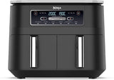 Ninja Foodi Dual Zone Digitale Airfryer AF300EU: 2 Laden, 7,6L, 6-in-1, olie, airfryen, braden, bakken & Ninja Foodi StaySharp K32006EU Messenblok: 5 messen, schaar, geïntegreerde slijper, 6-delig