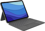 Logitech Combo Touch iPad Pro 11" (1e, 2e, 3e generatie - 2018, 2020, 2021) Hoes met toetsenbord - afneembaar toetsenbord met achtergrondverlichting - Italiaans QWERTY - Grijs