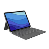 Logitech Combo Touch iPad Pro 11" (1e, 2e, 3e generatie - 2018, 2020, 2021) Hoes met toetsenbord - afneembaar toetsenbord met achtergrondverlichting - Italiaans QWERTY - Grijs