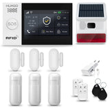 Draadloos Alarmsysteem met Zonne-sirene GSM 4G LTE + WiFi HXA007 | Compleet Smart Home Beveiligingssysteem met 3x Bewegingssensor, 3x Deur/Raamsensor | Geschikt voor Huis en Appartement