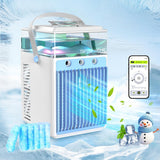 Mobiele airconditioning, 5-in-1 airconditioner, draagbaar, airconditioner zonder afvoerslang, mini-airconditioning met spray en kleurrijk nachtlampje, mobiele airconditioner voor thuis, kantoor