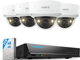 Reolink 4K 8-kanaals Dome PoE-systeem met IK10 vandalismebestendigheid, nachtzicht in kleur, 2TB HDD, slimme detectie, tweewegaudio, schijnwerpers, IP67 weerbestendig, RLK8-800V4.