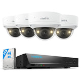 Reolink 4K 8-kanaals Dome PoE-systeem met IK10 vandalismebestendigheid, nachtzicht in kleur, 2TB HDD, slimme detectie, tweewegaudio, schijnwerpers, IP67 weerbestendig, RLK8-800V4.