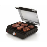 Ninja Sizzle Elektrische Indoor Grill & Platte Grillplaat met Anti-aanbak Grillplaat & Platte Bovenplaat, Afneembaar Deksel Vaatwasmachinebestendig, Vetopvang, Temperatuurknop & Receptengids, GR101EU