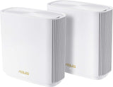 ASUS ZenWiFi XT9 AX7800 Tri-Band WiFi6 Mesh WiFiSystem (2Pack), 802.11ax, tot 5700 sq ft & 6+ kamers, AiMesh, levenslange gratis internetbeveiliging, ouderlijk toezicht, 2.5G WAN-poort, UNII 4, wit