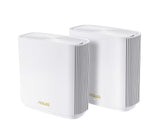 ASUS ZenWiFi XT9 AX7800 Tri-Band WiFi6 Mesh WiFiSystem (2Pack), 802.11ax, tot 5700 sq ft & 6+ kamers, AiMesh, levenslange gratis internetbeveiliging, ouderlijk toezicht, 2.5G WAN-poort, UNII 4, wit