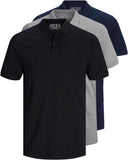 JACK & JONES 12171776 Poloshirt voor heren, slim fit, korte mouwen, zwart, wit, blauw, grijs, XS, S, M, L, XL en XXL