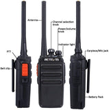 Retevis RT24 Portofoons PMR446 Vergunningsvrije 16 Kanalen CTCSS/DCS VOX Oplaadbare Walkie Talkies (6 Stuks) met 6-weg Lader (1 Stuk)