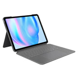 Logitech Combo Touch iPad Air 13" (M2) (2024) Keyboard Case - Afneembaar verlicht toetsenbord met standaard, comfortabel typen, meerdere gebruiksmodi, QWERTY UK English Layout - Grijs