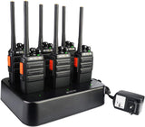 Retevis RT24 Portofoons PMR446 Vergunningsvrije 16 Kanalen CTCSS/DCS VOX Oplaadbare Walkie Talkies (6 Stuks) met 6-weg Lader (1 Stuk)