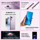 Xiaomi 12 smartphone 8 + 128 GB, display 6,28 inch, 120 Hz, AMOLED, Snapdragon 8 Gen 1, Triple Camera 50 MP + 13 MP + 5 MP, batterij 4500 mAh, grijs