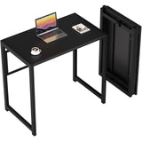 GreenForest 80 x 48 cm Vouwend Bureau voor Kleine Ruimten, No-Assembly Klein Computer Bureau Voor Home Office, Ruimtebesparende Opvouwbare Tafel Studie Bureaubureau, zwart