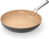 Ninja Extended Life 28 cm keramische braadpan, pan met antiaanbaklaag (zonder PFA's, PFOA's, lood of cadmium), geschikt voor inductie, roestvrijstalen handgreep, ovenvast tot 285 °C, terracotta &