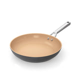 Ninja Extended Life 28 cm keramische braadpan, pan met antiaanbaklaag (zonder PFA's, PFOA's, lood of cadmium), geschikt voor inductie, roestvrijstalen handgreep, ovenvast tot 285 °C, terracotta &